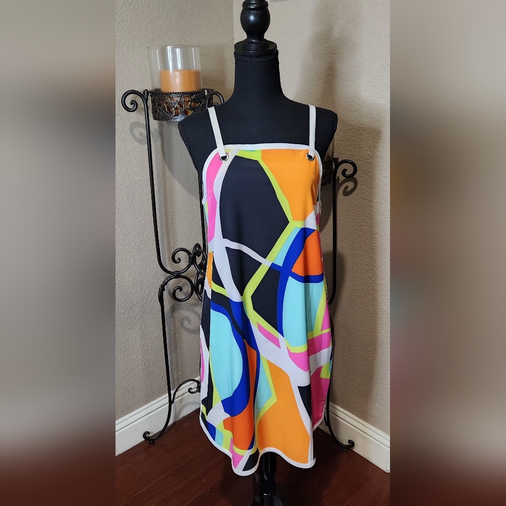 Fabletics Wonda Dress/Coverup Colorful Geometric Popsicle Print. NWT. Size M